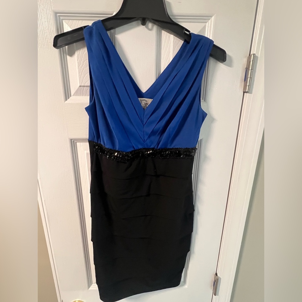Sweet Storm Blue and Black Mini Dress